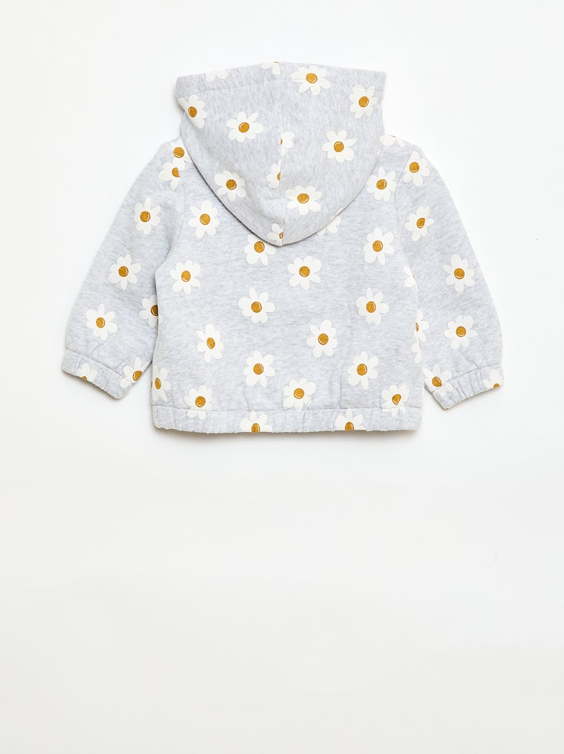 Sweat à capuche imprimé Gris - Kiabi