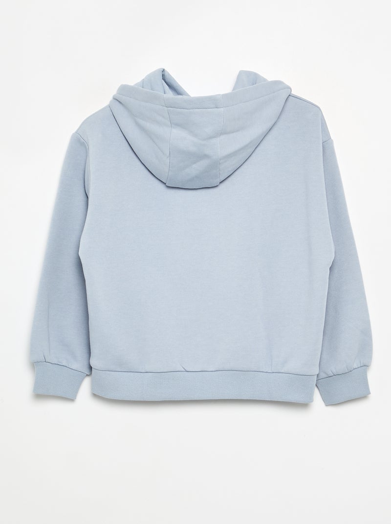 Sweat à capuche imprimé recto/verso Bleu - Kiabi