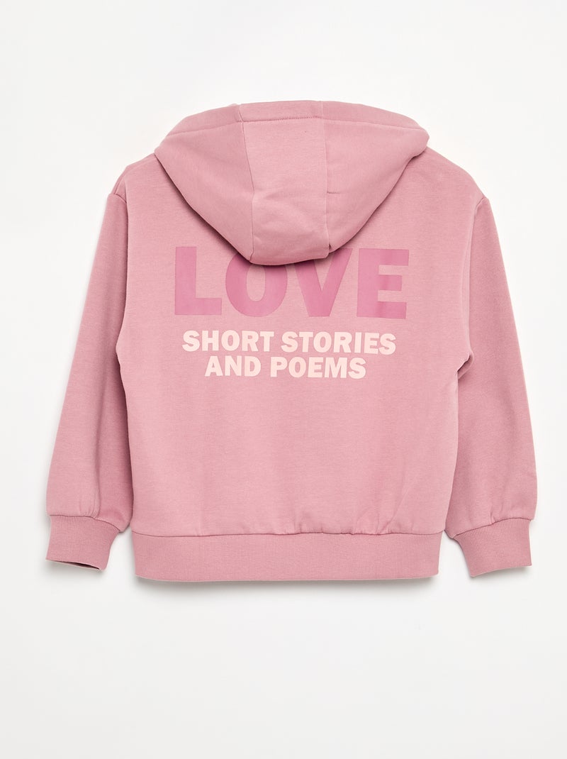 Sweat à capuche imprimé recto/verso Rose - Kiabi