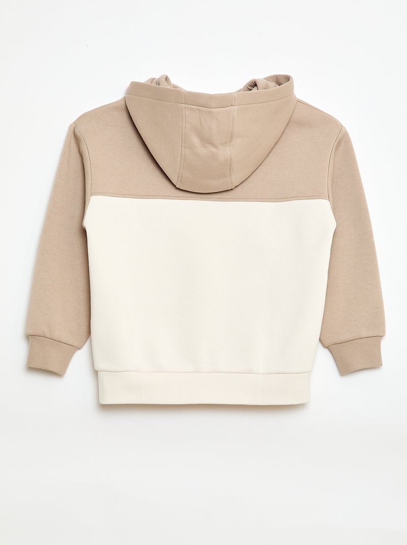 Sweat à capuche kangourou Beige - Kiabi