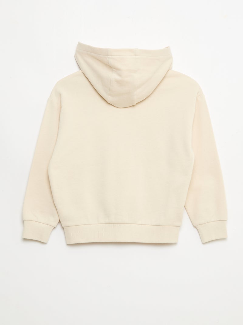 Sweat à capuche loose brodé Blanc - Kiabi