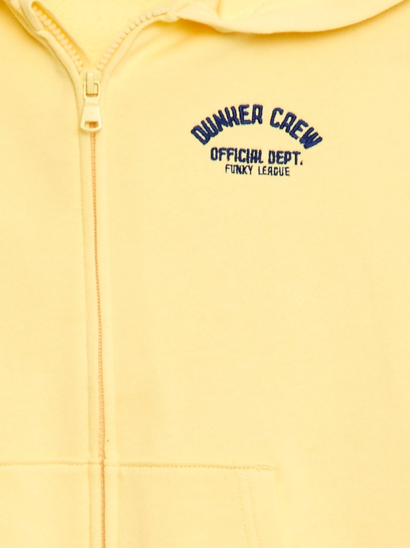 Sweat à capuche loose brodé Jaune - Kiabi