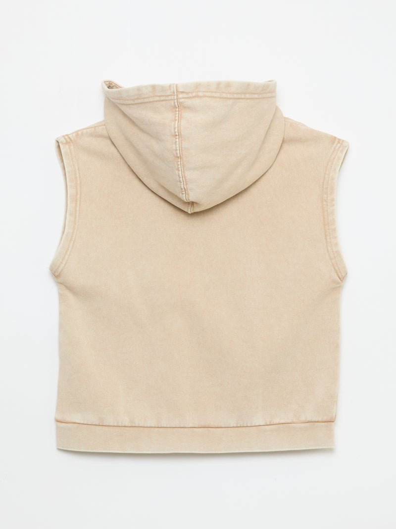 Sweat à capuche sans manches Beige - Kiabi