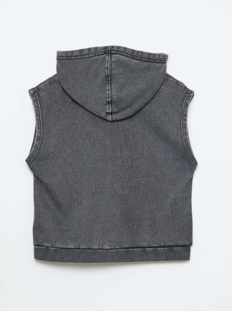Sweat à capuche sans manches Gris - Kiabi