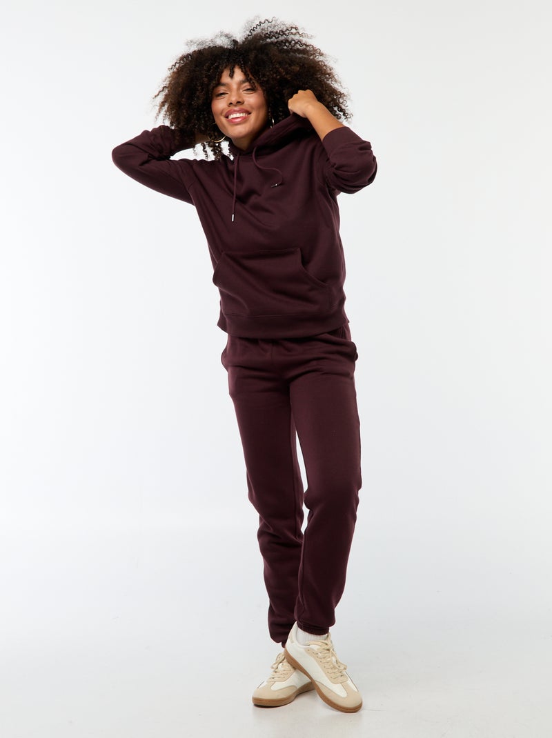 Sweat à capuche uni Violet - Kiabi