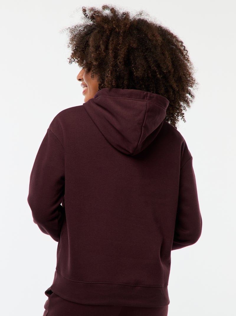 Sweat à capuche uni Violet - Kiabi