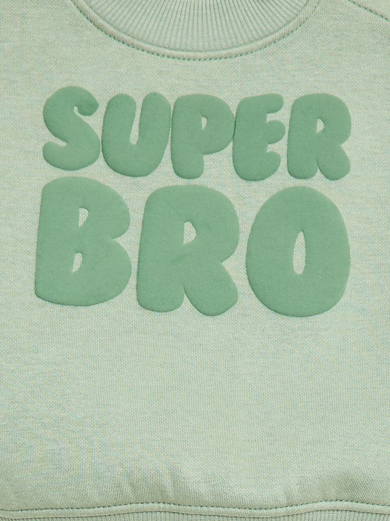 Sweat à col rond brother and sister Vert - Kiabi