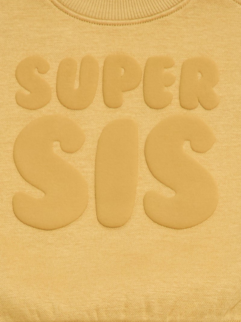 Sweat à col rond Brother & Sister Jaune - Kiabi