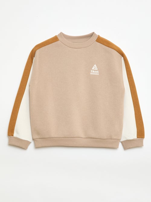 Sweat à col rond color block - Kiabi