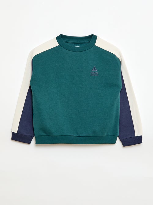 Sweat à col rond color block - Kiabi