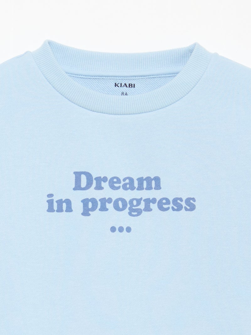 Sweat à col rond imprimé Bleu - Kiabi