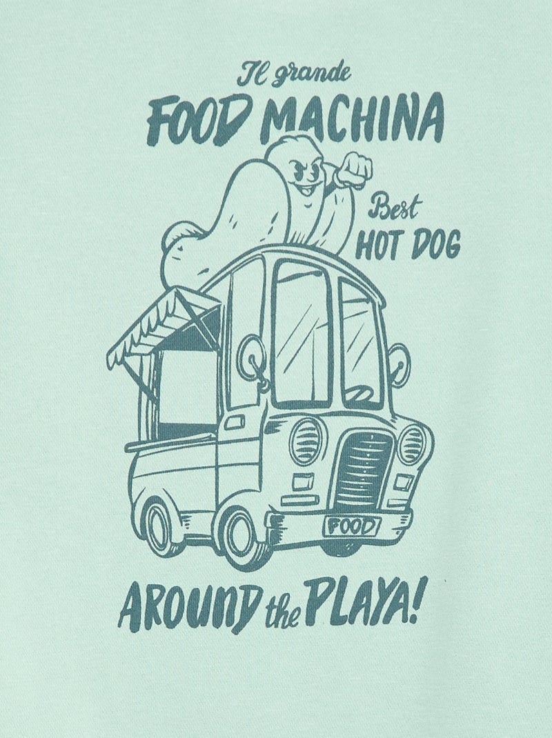 Sweat à col rond imprimé Bleu - Kiabi