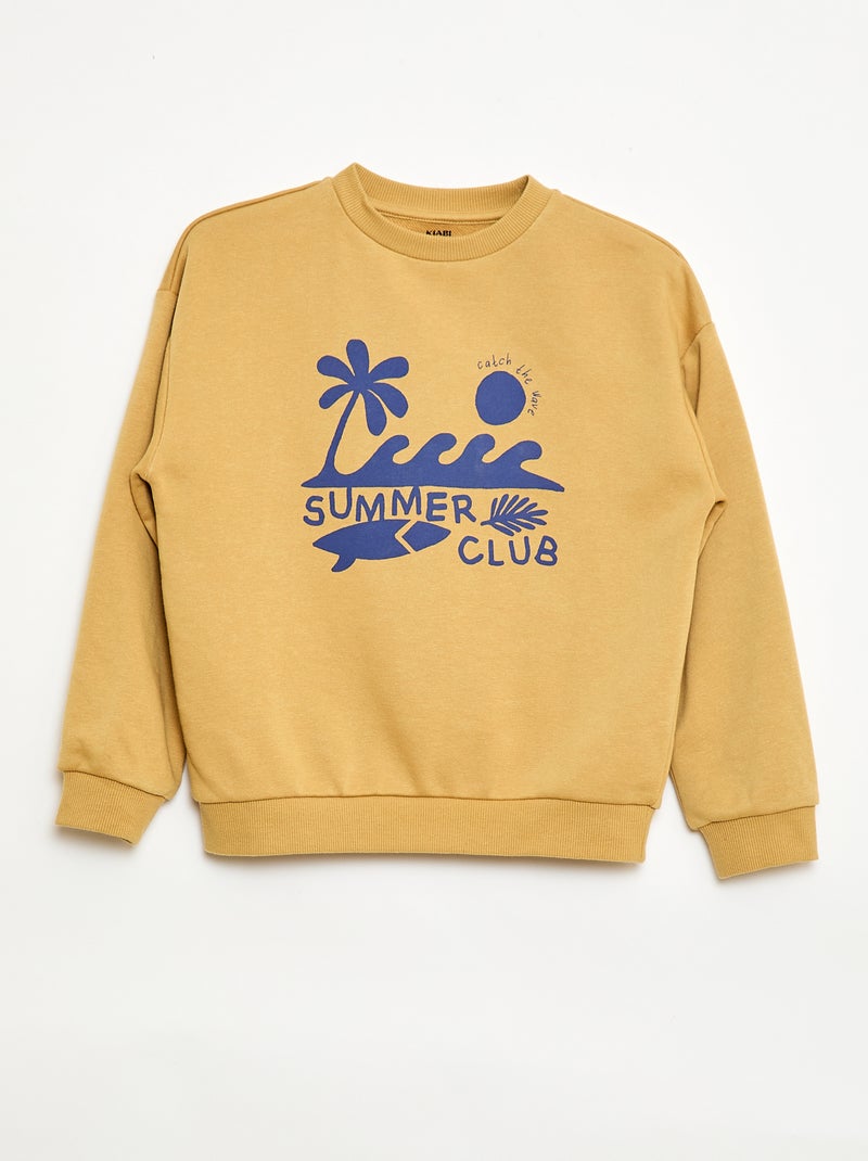 Sweat à col rond imprimé Jaune - Kiabi