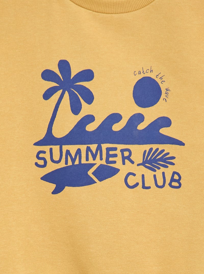 Sweat à col rond imprimé Jaune - Kiabi