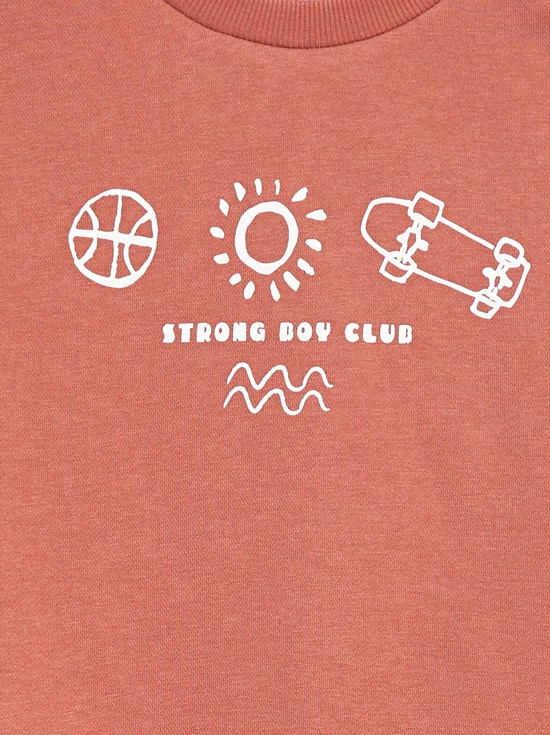 Sweat à col rond imprimé Rouge - Kiabi