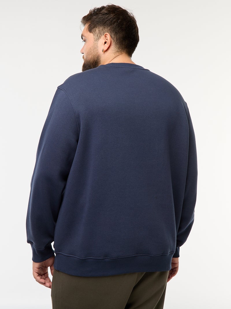 Sweat à col rond uni Bleu - Kiabi