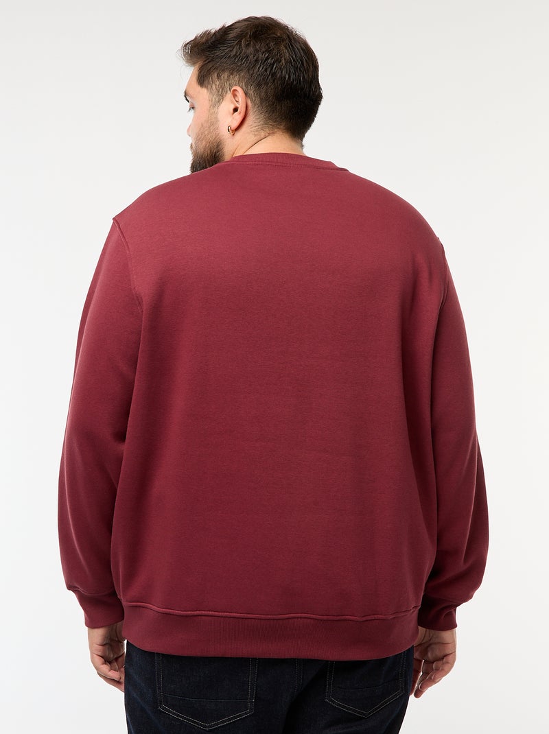 Sweat à col rond uni Rouge - Kiabi