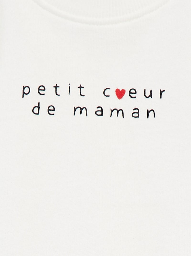 Sweat à manches longues avec imprimé Blanc - Kiabi