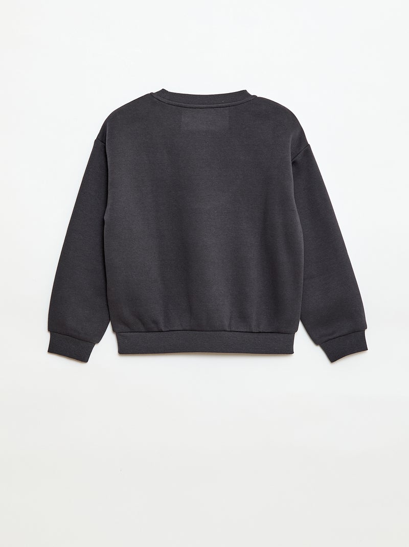 Sweat à manches longues avec imprimé Gris - Kiabi