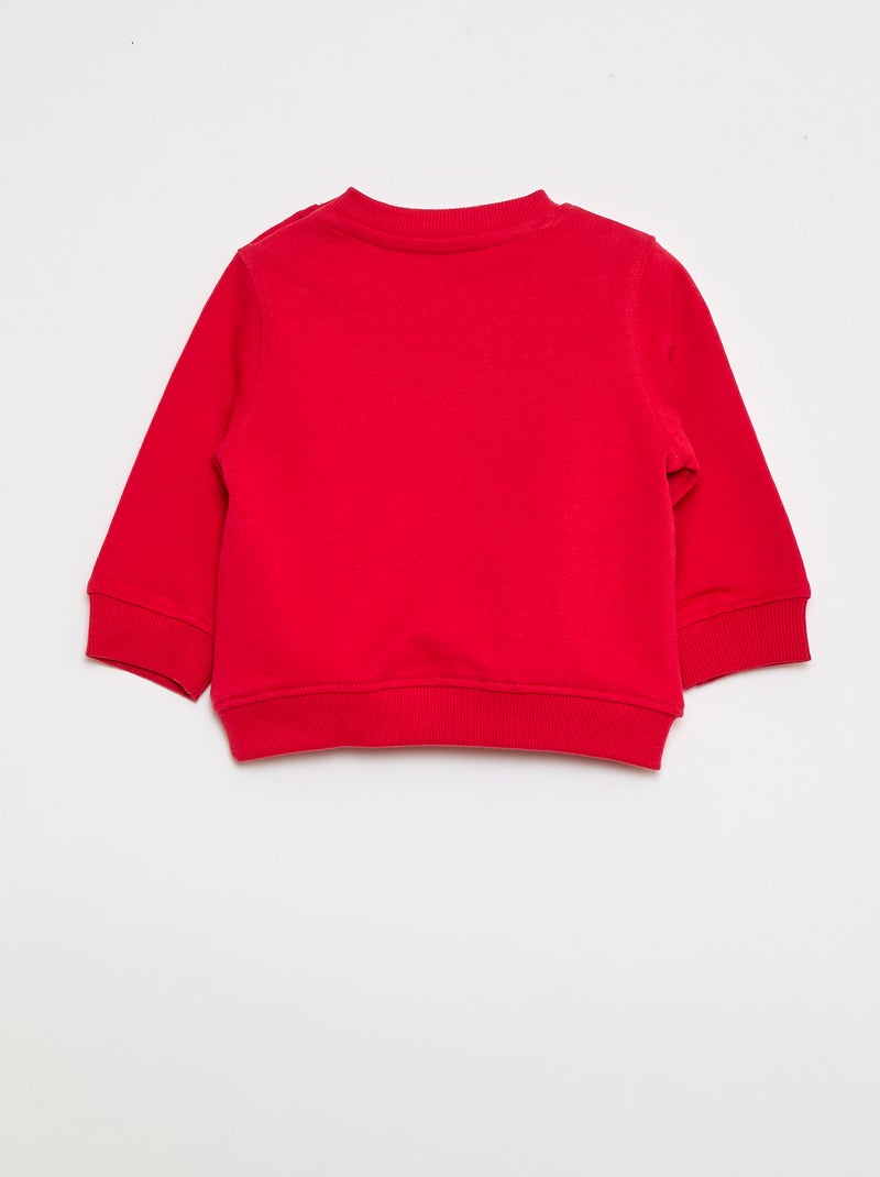 Sweat à manches longues avec imprimé Rouge - Kiabi