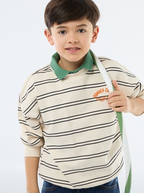 Sweat à rayures col rond - Kiabi