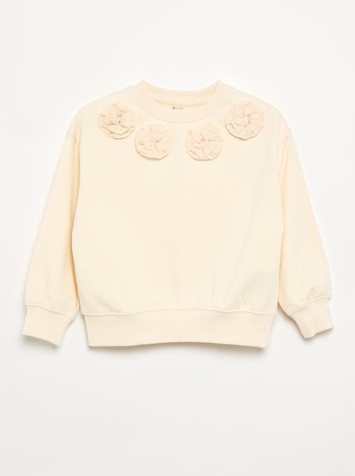Sweat avec animations 'fleurs' en 3 dimensions - Kiabi