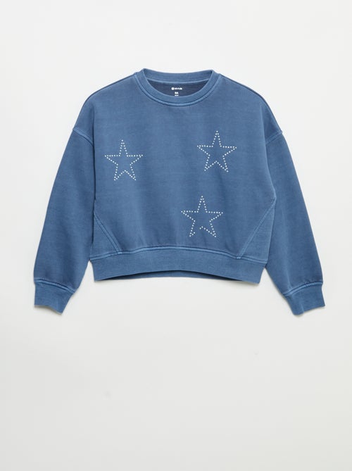 Sweat avec étoiles à strass - Kiabi