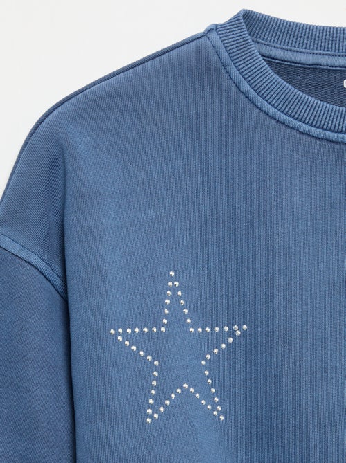 Sweat avec étoiles à strass - Kiabi