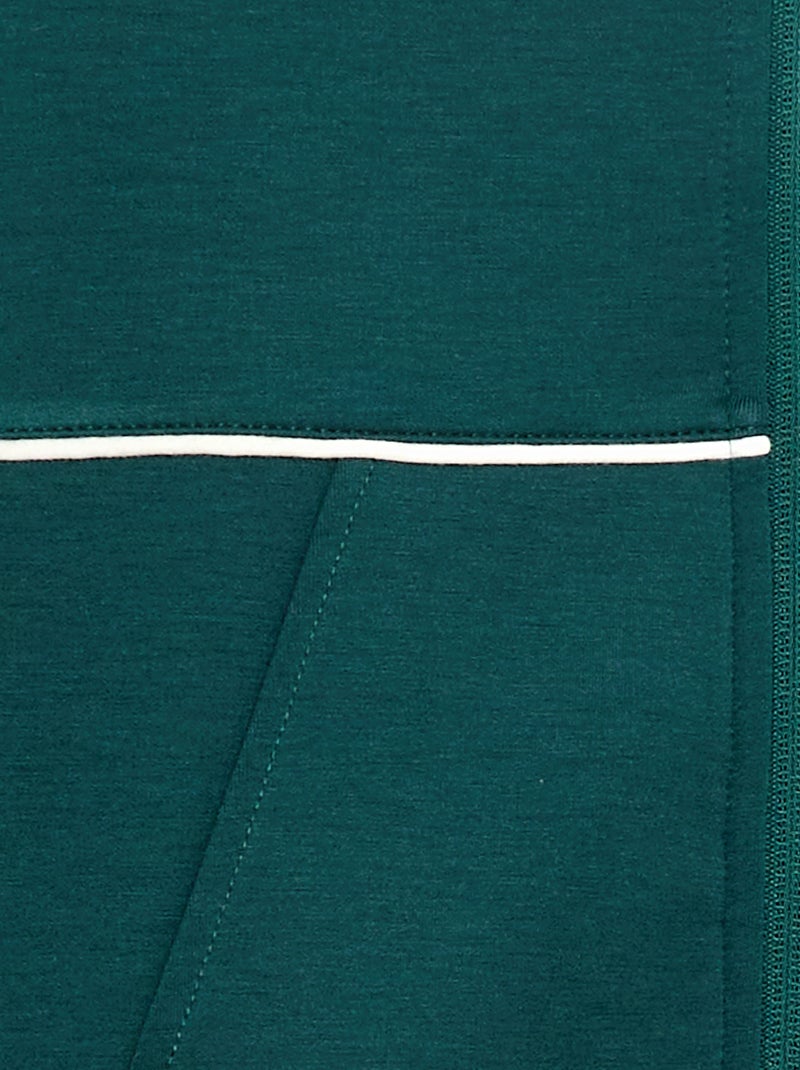 Sweat avec ouverture zippée Vert - Kiabi