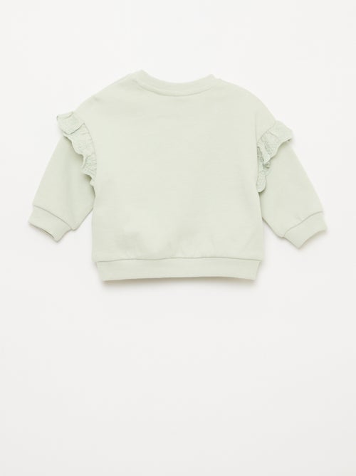 Sweat 'Bambi' 'Disney' à manches longues avec volants brodés - Kiabi