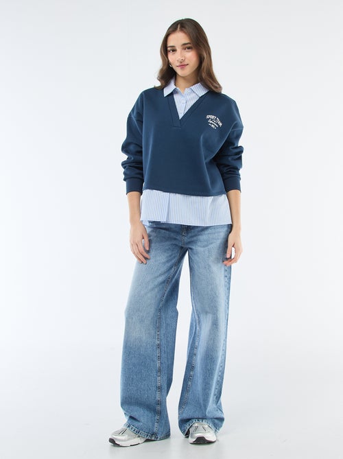 Sweat chemise 2-en-1 - Kiabi
