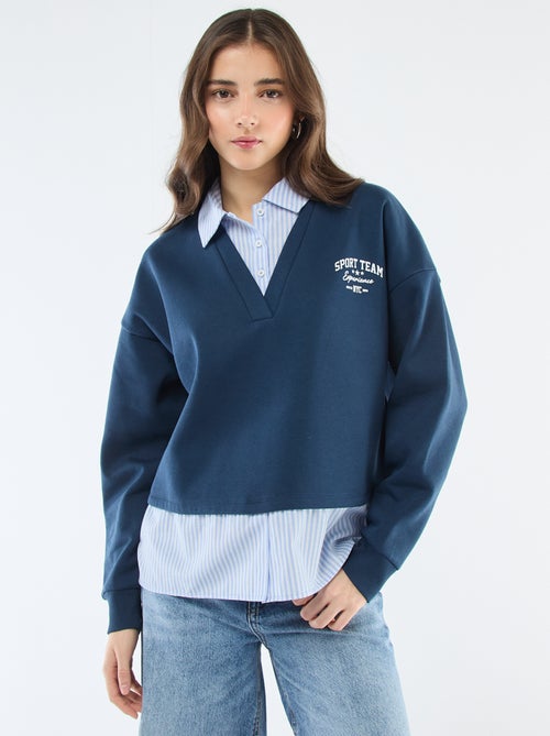 Sweat chemise 2-en-1 - Kiabi