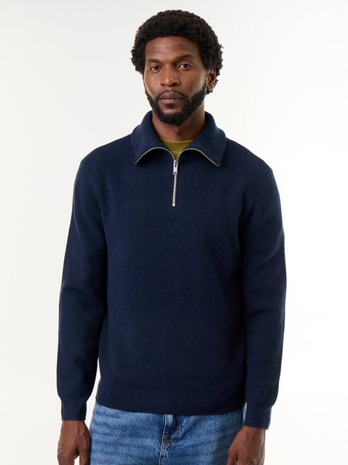 Sweat col camionneur zippé - Kiabi