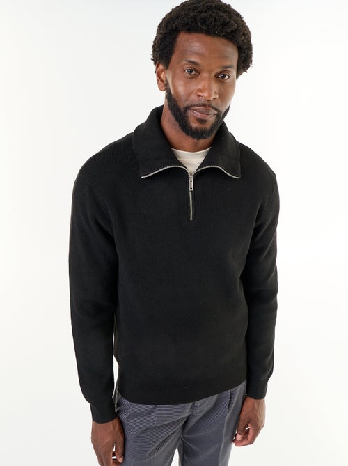 Sweat col camionneur zippé - Kiabi