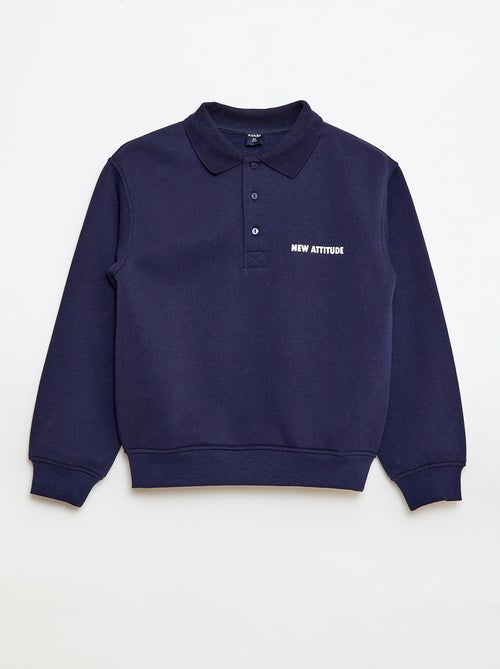 Sweat col polo à rayures - Kiabi