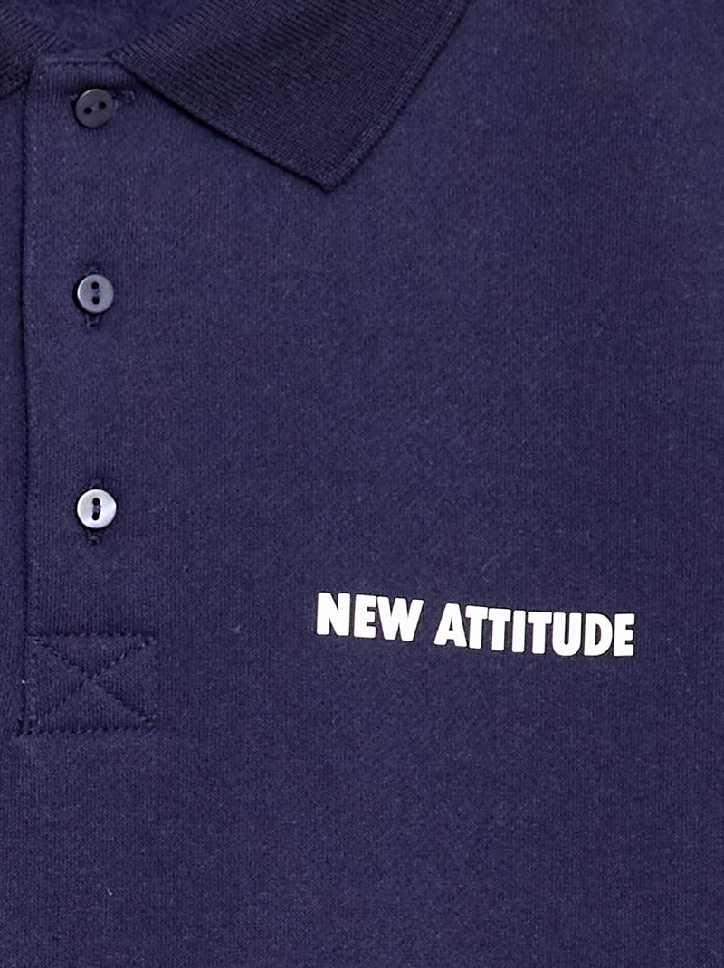 Sweat col polo à rayures Bleu marine - Kiabi