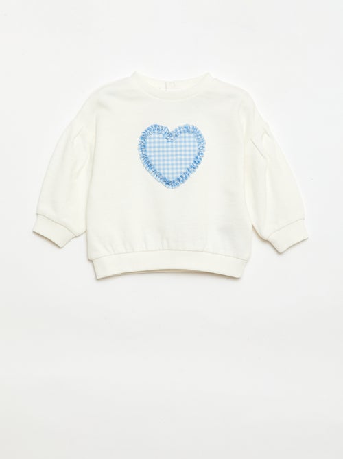 Sweat col rond en molleton léger à motif - Kiabi