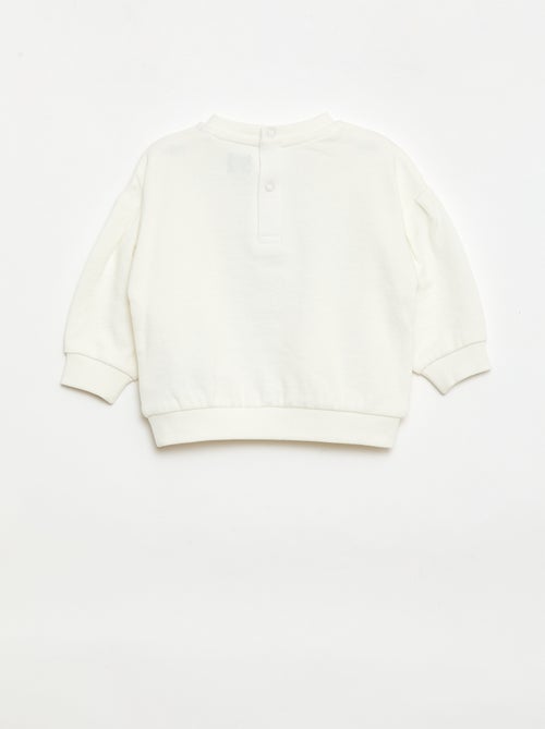 Sweat col rond en molleton léger à motif - Kiabi