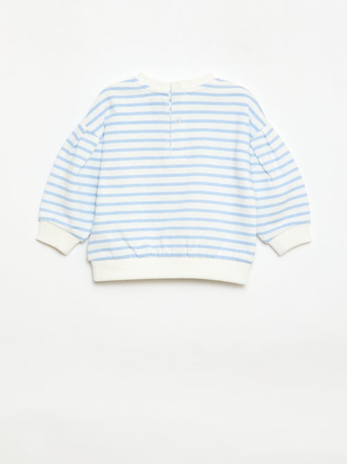 Sweat col rond en molleton léger à motif - Kiabi