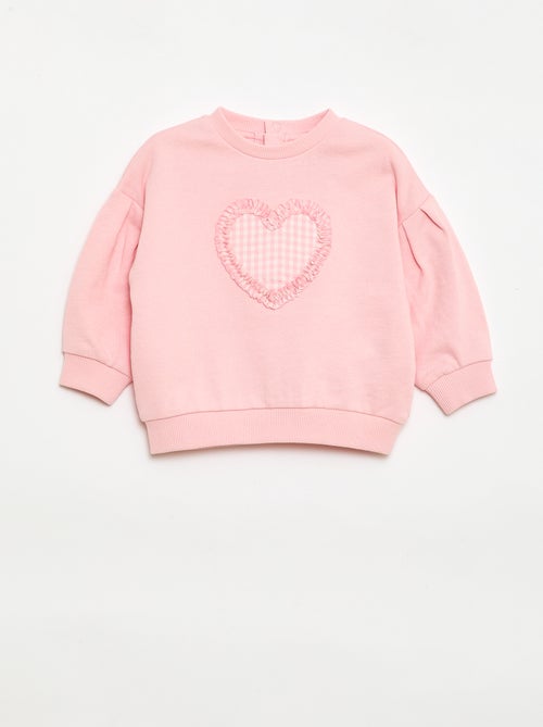 Sweat col rond en molleton léger à motif - Kiabi