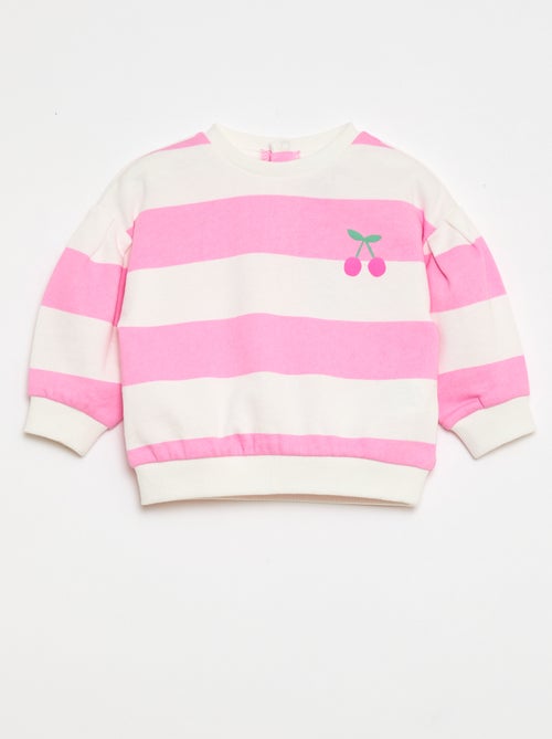 Sweat col rond en molleton léger à motif - Kiabi