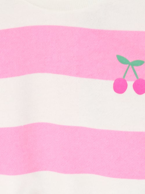 Sweat col rond en molleton léger à motif - Kiabi