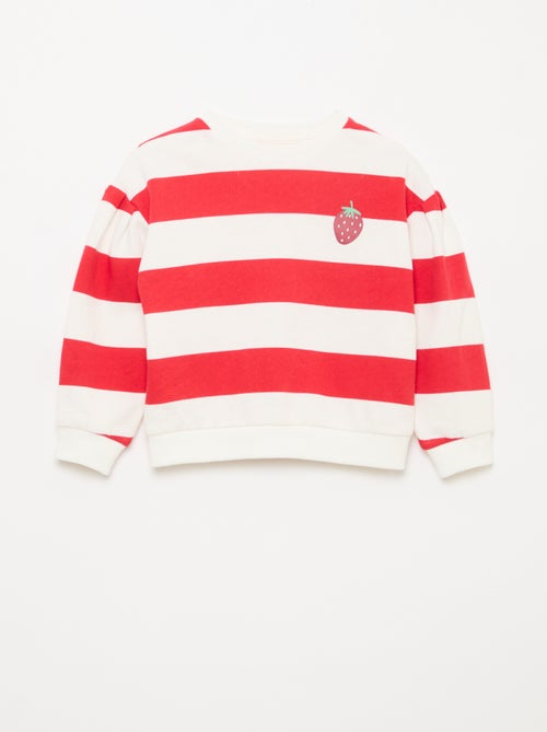 Sweat col rond en molleton léger à motif - Kiabi