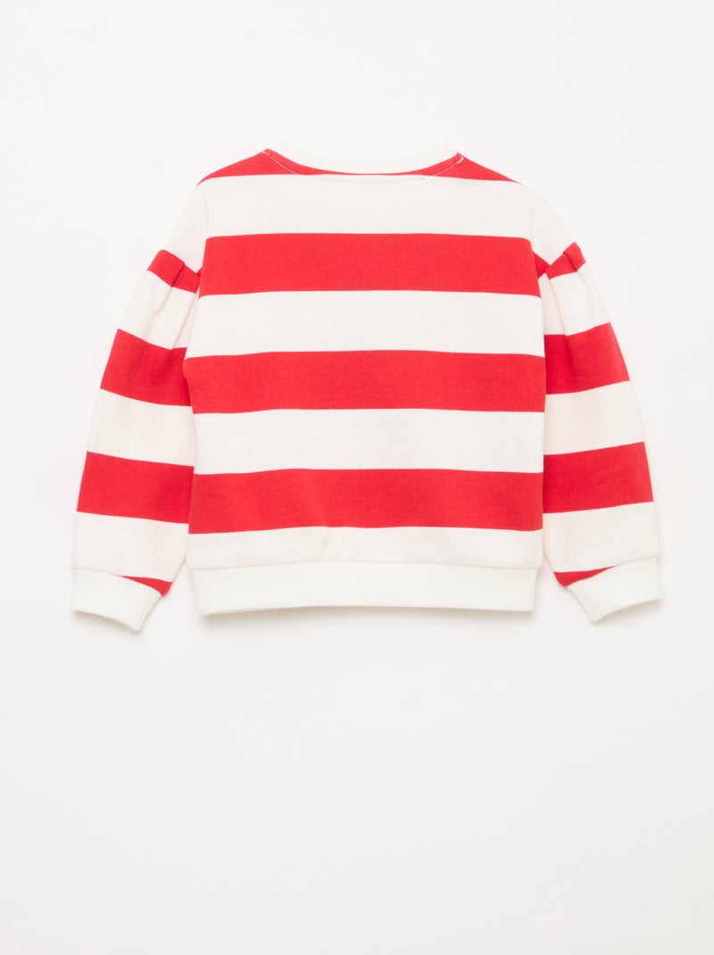 Sweat col rond en molleton léger à motif Rouge - Kiabi