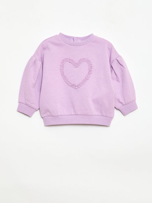 Sweat col rond en molleton léger à motif - Kiabi