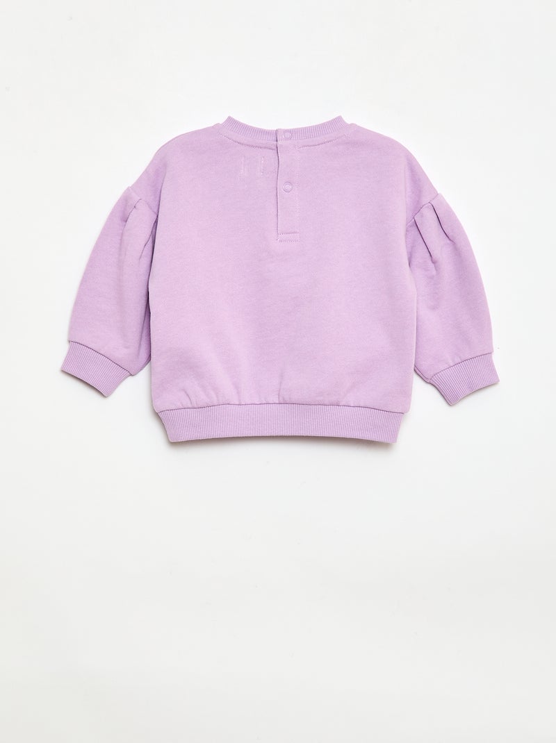 Sweat col rond en molleton léger à motif Violet - Kiabi