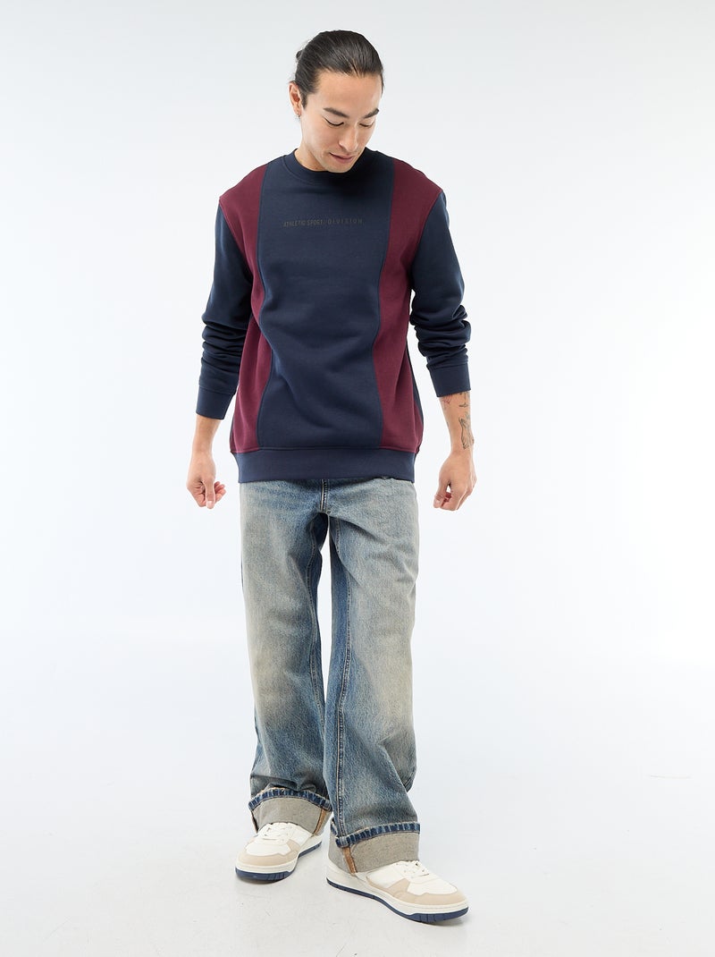 Sweat colorblock esprit sportswear Marine/bordeaux - Kiabi
