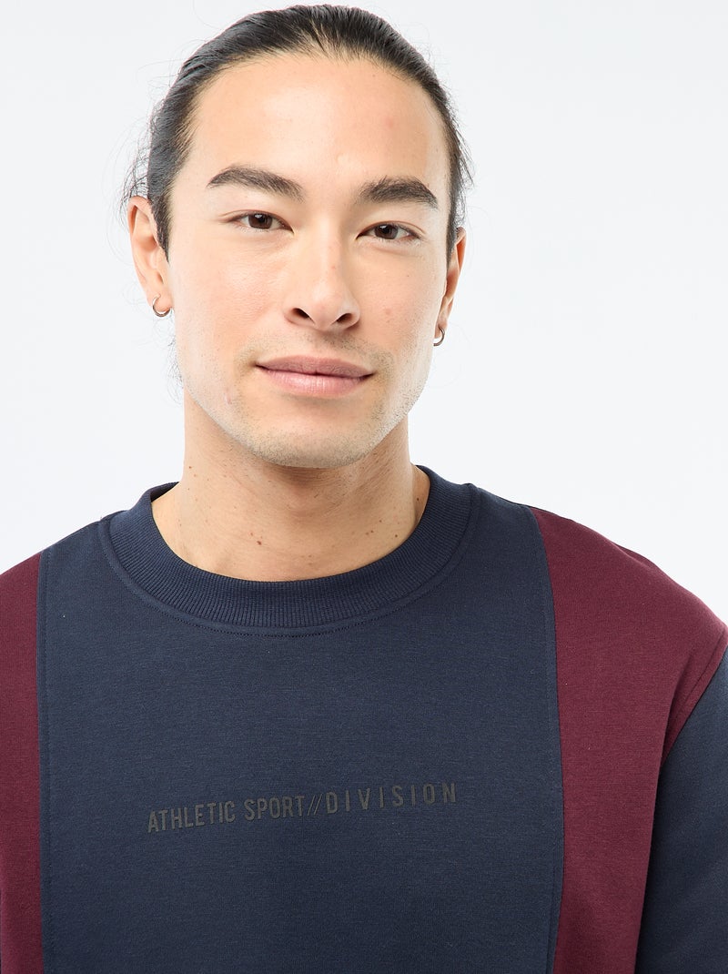 Sweat colorblock esprit sportswear Marine/bordeaux - Kiabi