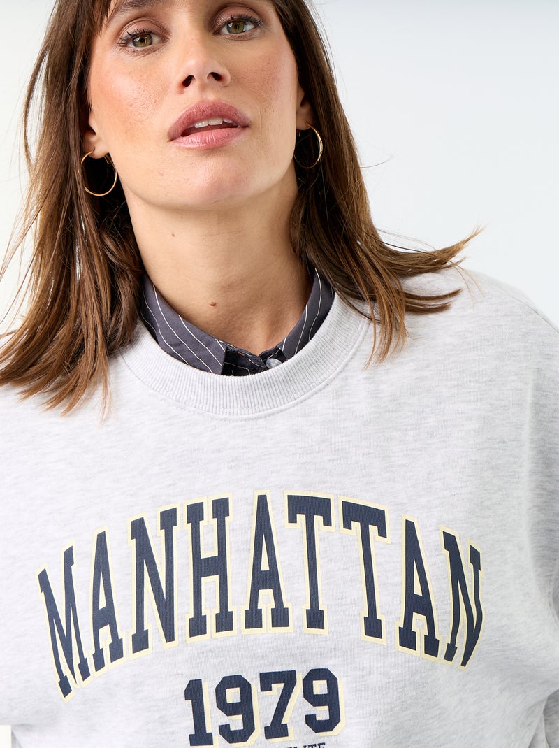Sweat crop top Gris - Kiabi