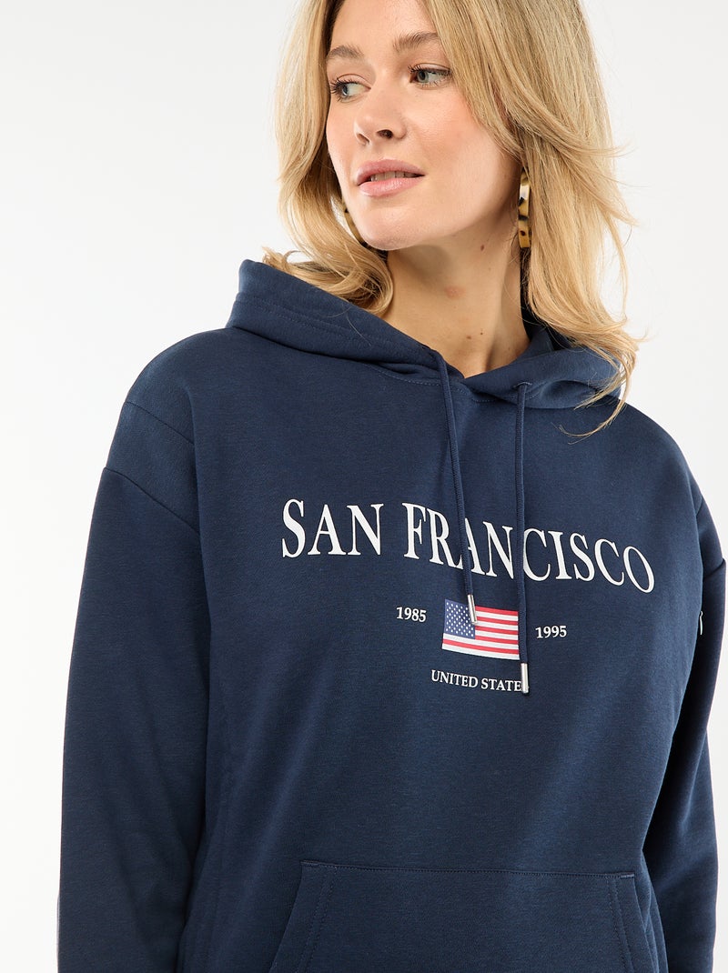 Sweat d'allaitement à capuche Bleu marine - Kiabi